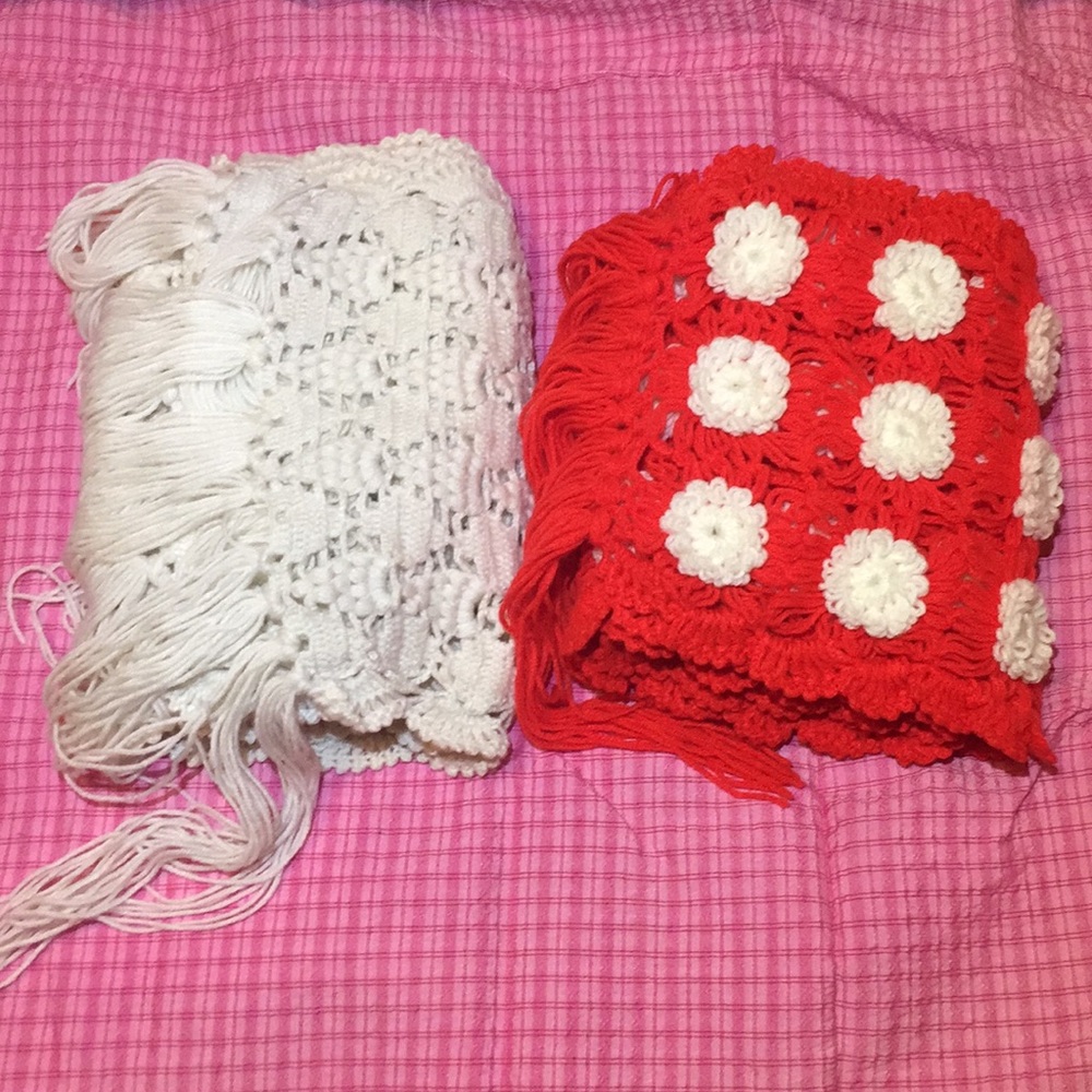 Hand crocheted scarfs